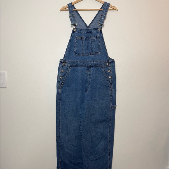 Vintage 90s GAP Medium Wash Denim Utility Overalls size small relaxed - Picture 2 of 9